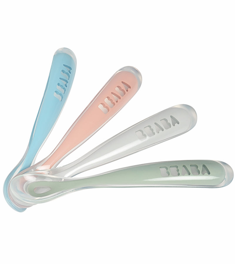 Beaba First Stage Silicone Baby Spoons Set of 4 – Bebeang Baby