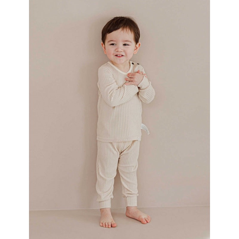  Kids Long Sleeve Modal Sleepwear Pajamas 2pcs Set Modal  Milkpink JS