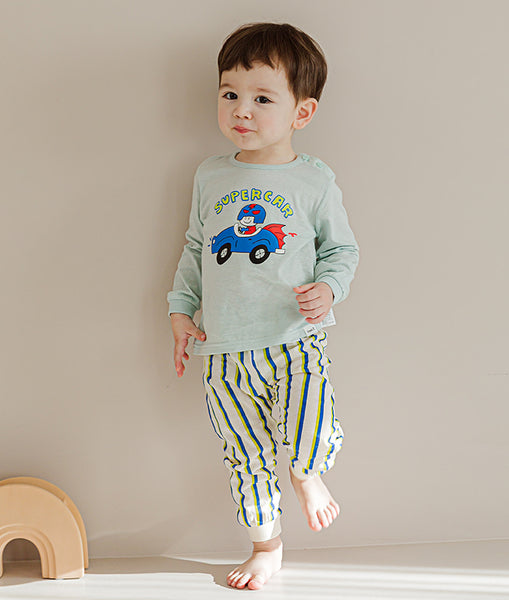 Korean Kids Jacquard Pajamas Set-Daisy duck – Bebeang Baby