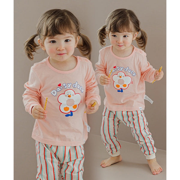 Korean Kids Jacquard Pajamas Set-Daisy duck – Bebeang Baby