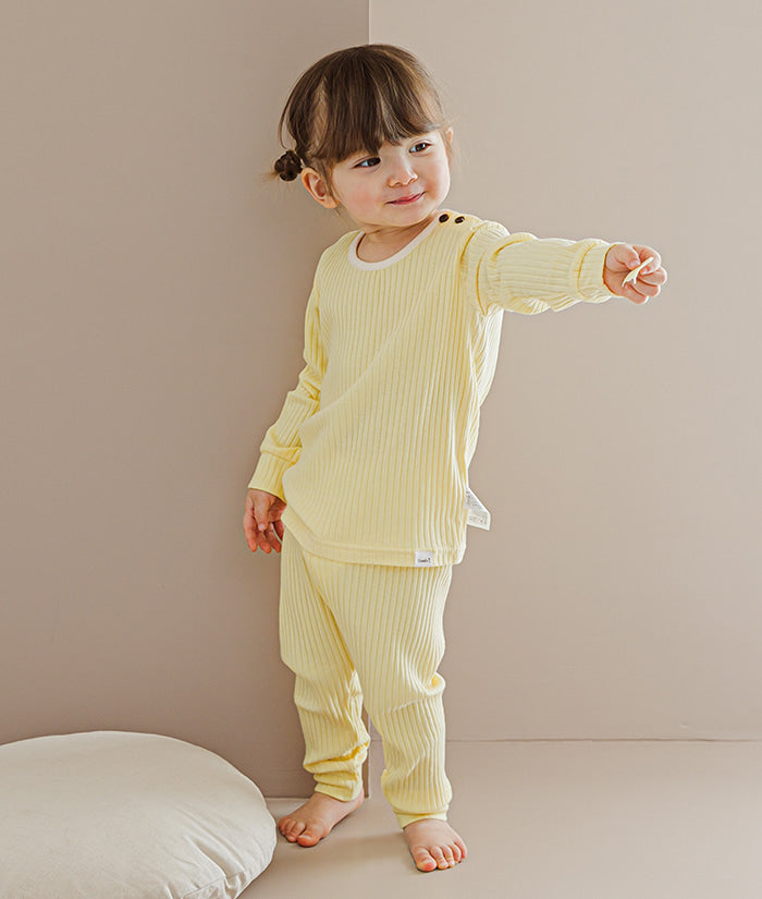  Kids Long Sleeve Modal Sleepwear Pajamas 2pcs Set Modal  Milkpink L