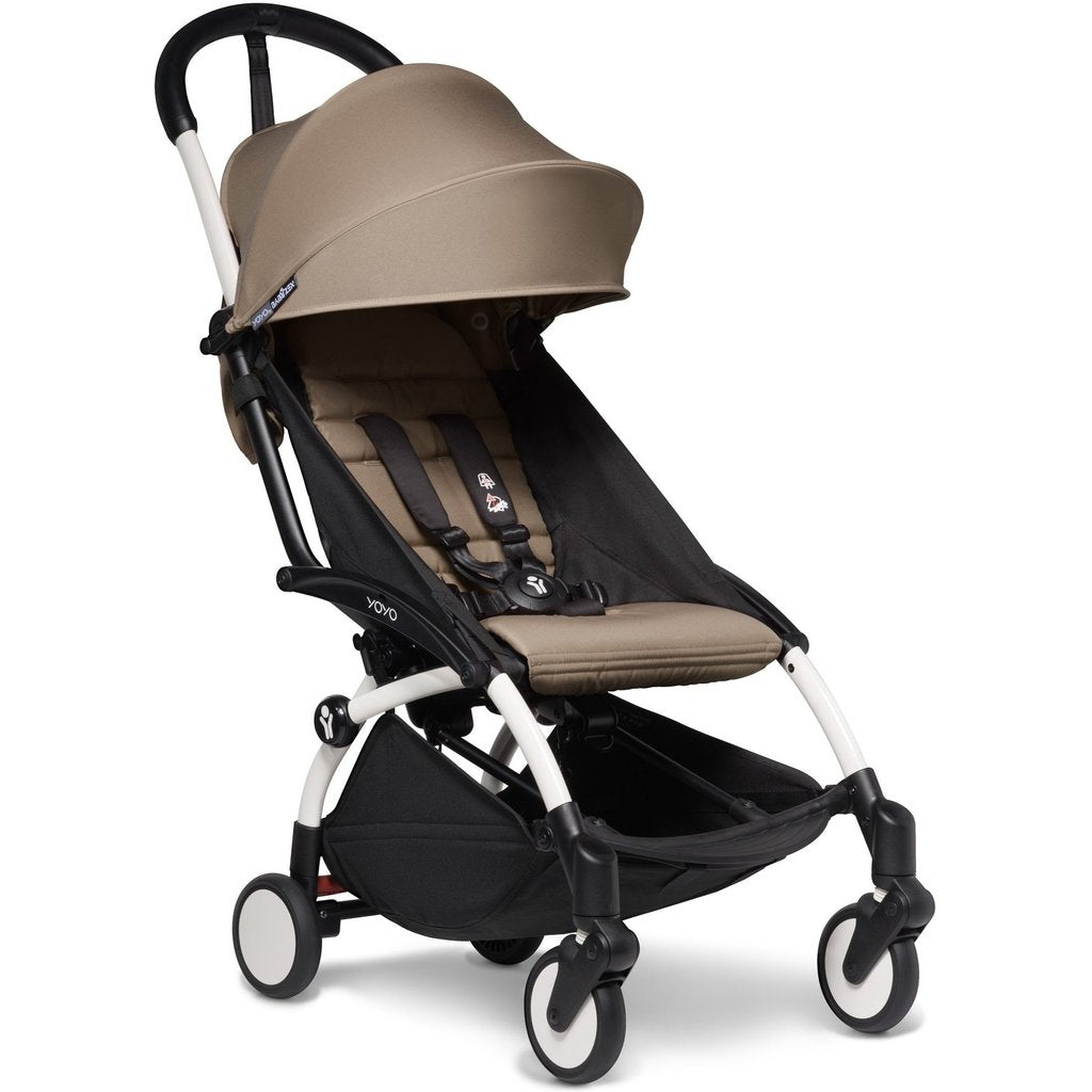 BabyZen YOYO2 6+ Complete Stroller With White Base - Taupe