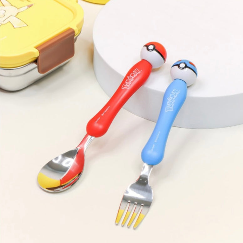 Pokemon Spoon, Fork, Chopsticks Utensil Set with Case for Kids