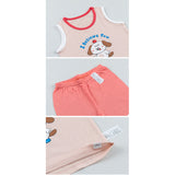 Kids Summer Seeveless Shirt Cotton Cool Mesh Pajamas Set - Apple Dog