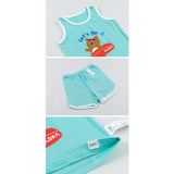 Kids Summer Seeveless Shirt Cotton Cool Mesh Pajamas Set - Joy Bear