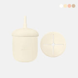 UBMOM Silicone Training Straw Cup With Snack Cup Lid 220ml