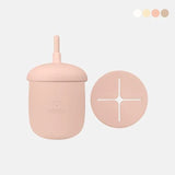 UBMOM Silicone Training Straw Cup With Snack Cup Lid 220ml