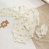 BABY & I Summer Soft Newborn Gift Set (Kimono Bodysuit+Baby Gloves+Swaddle)