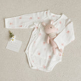 BABY & I Summer Soft Newborn Gift Set (Kimono Bodysuit+Baby Gloves+Swaddle)