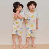 Kids Summer Short Shirt Cotton Pajamas Set - Ice Cream