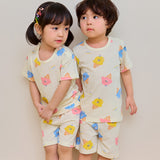 Kids Summer Short Shirt Cotton Pajamas Set - Ice Cream