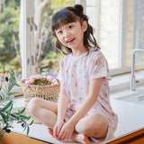 Kids Summer Short Shirt Cotton Cool Mesh Pajamas Set - Lana Rabbit