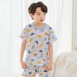 Kids Summer Short Shirt Cotton Cool Mesh Pajamas Set - Petasaurus