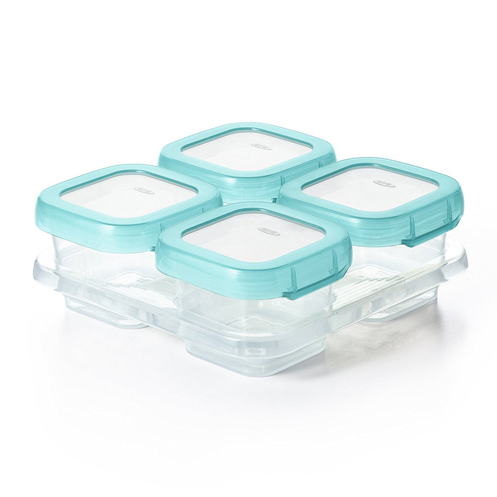 OXO Tot Glass Baby Blocks Food Storage Containers - 4 oz Teal